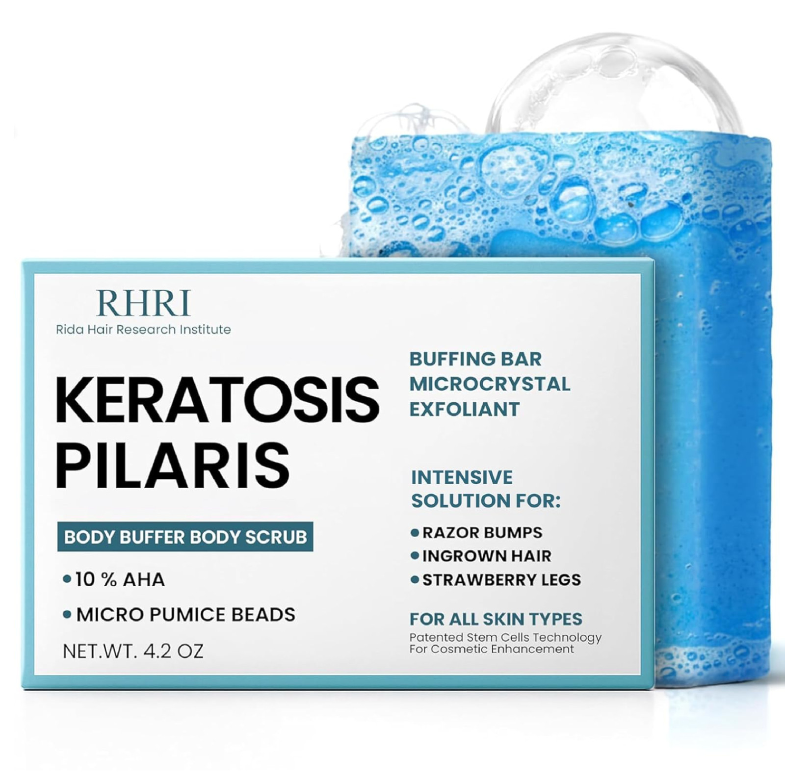 Body Soap for Keratosis Pilaris | Exfoliating Soap Scrub with 10% AHA & Micro Pu
