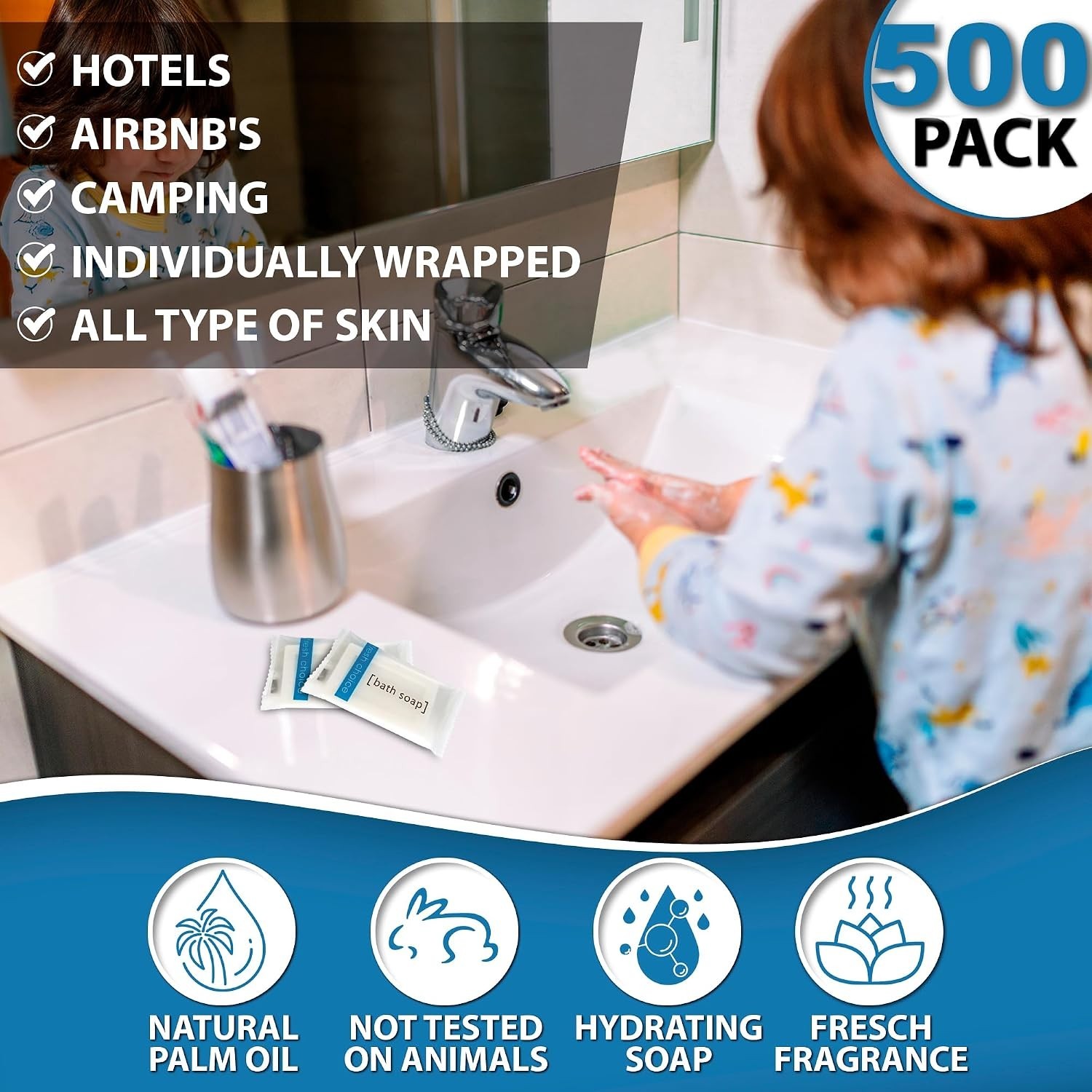 500-Pack Mini Bar Soaps for Hotels & Vacation Rentals