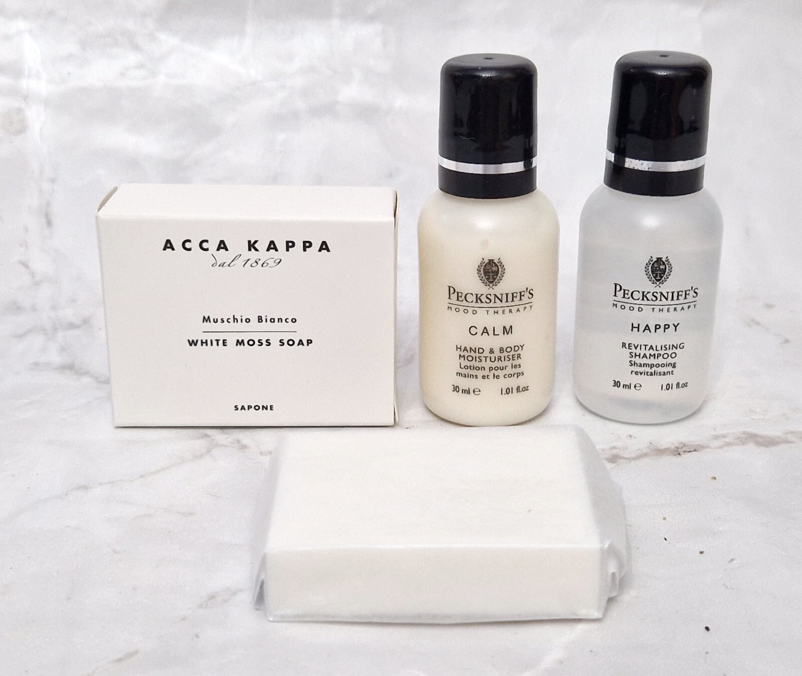 ACCA KAPPA PECKSNIFFS White Moss Soap Hand Body Moisturizer Revitalizing Shampoo