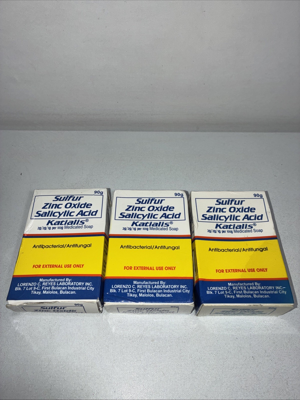 3 Sealed Katialis Bar Soap Sulfur Oxide Antifungal Damaged Boxes