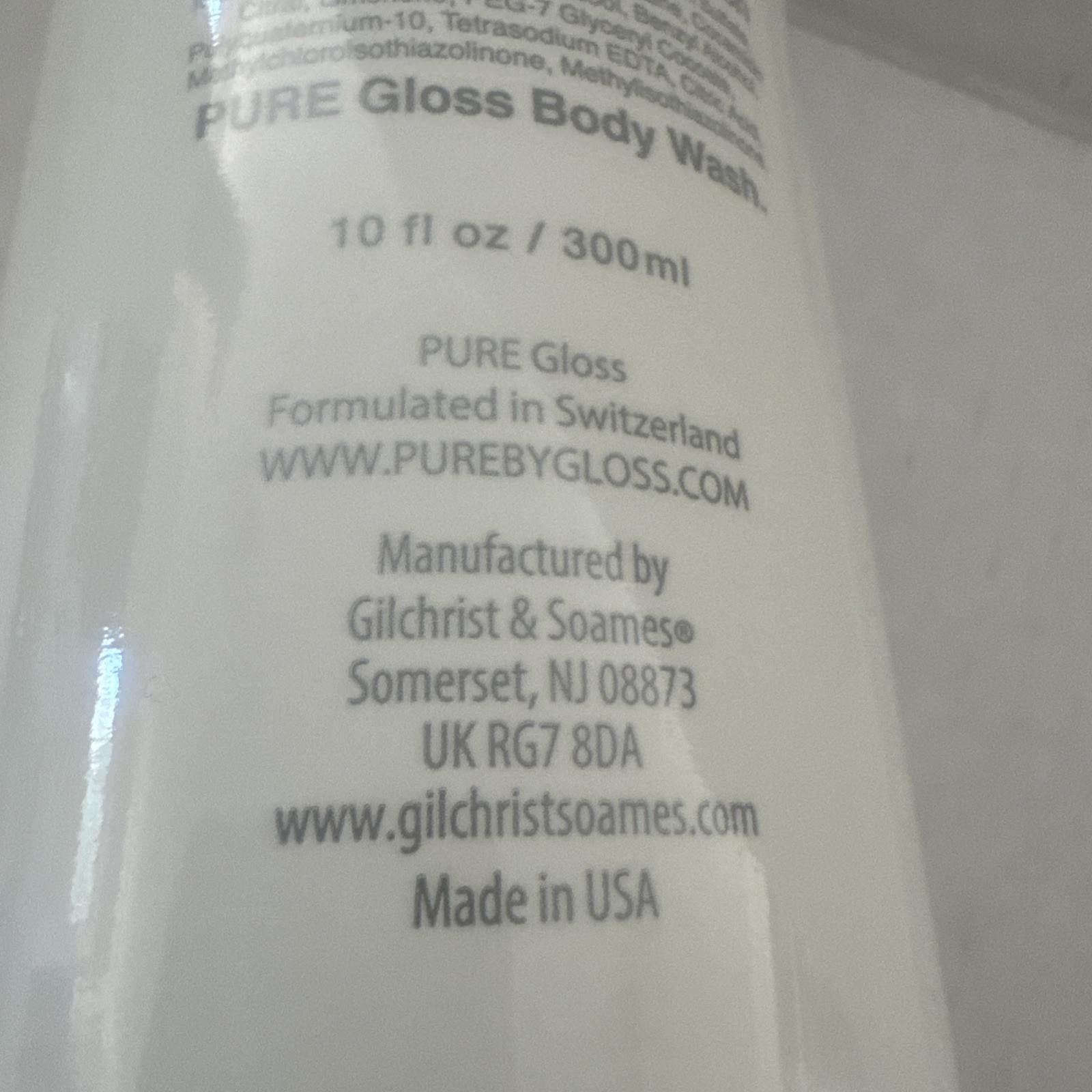 Pure By Gloss Body Wash 10 oz Clear Rinse Lemon Infusion