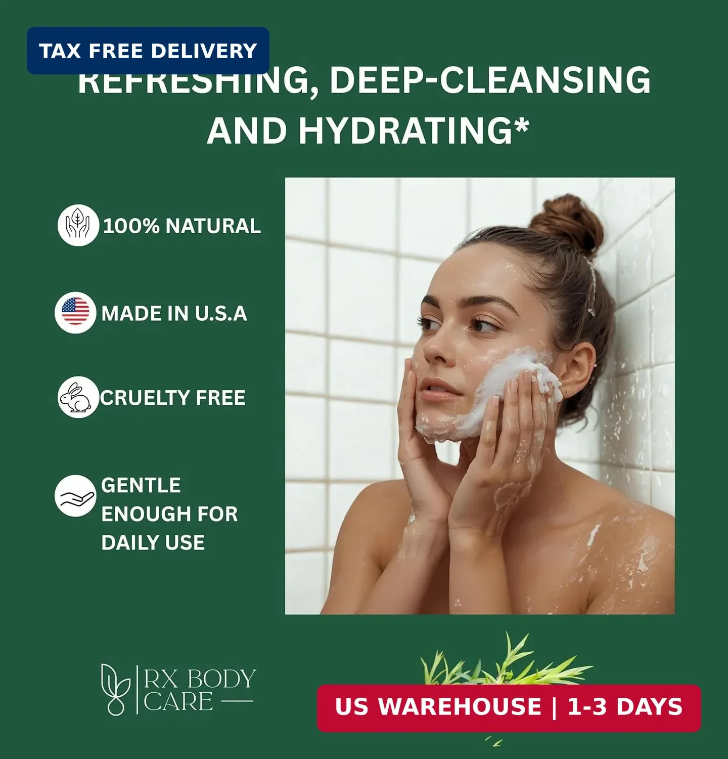 Tea Tree Oil Soap Bar For Face & Body 4.0 oz – Antifungal Antiseptic Cleanser Ag