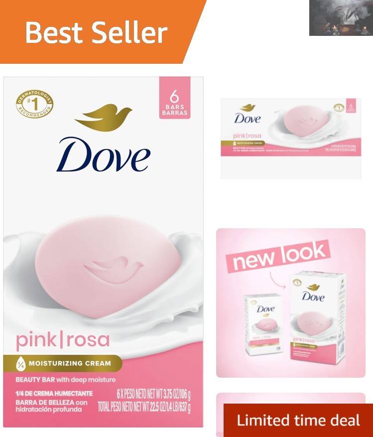 Dermatologist Recommended Pink Rosa Soap – 6 Bars for Soft, Smooth Skin