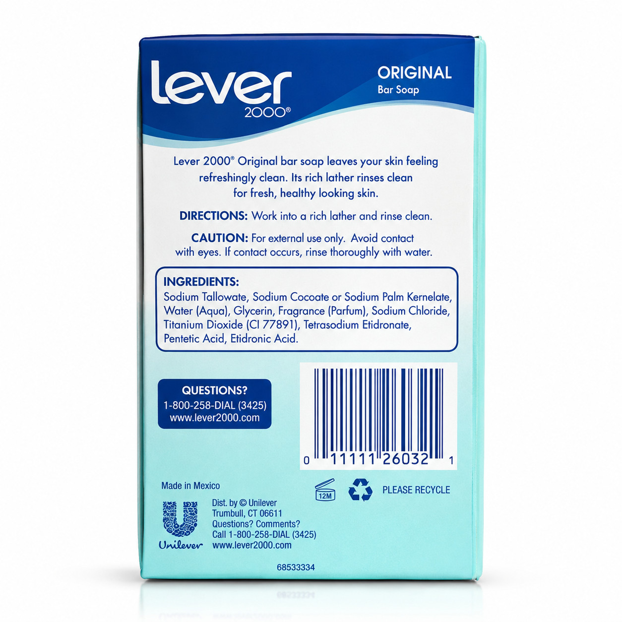 Lever 2000 Original Bar Soap 3.75 oz Face & Body Soap Original Scent