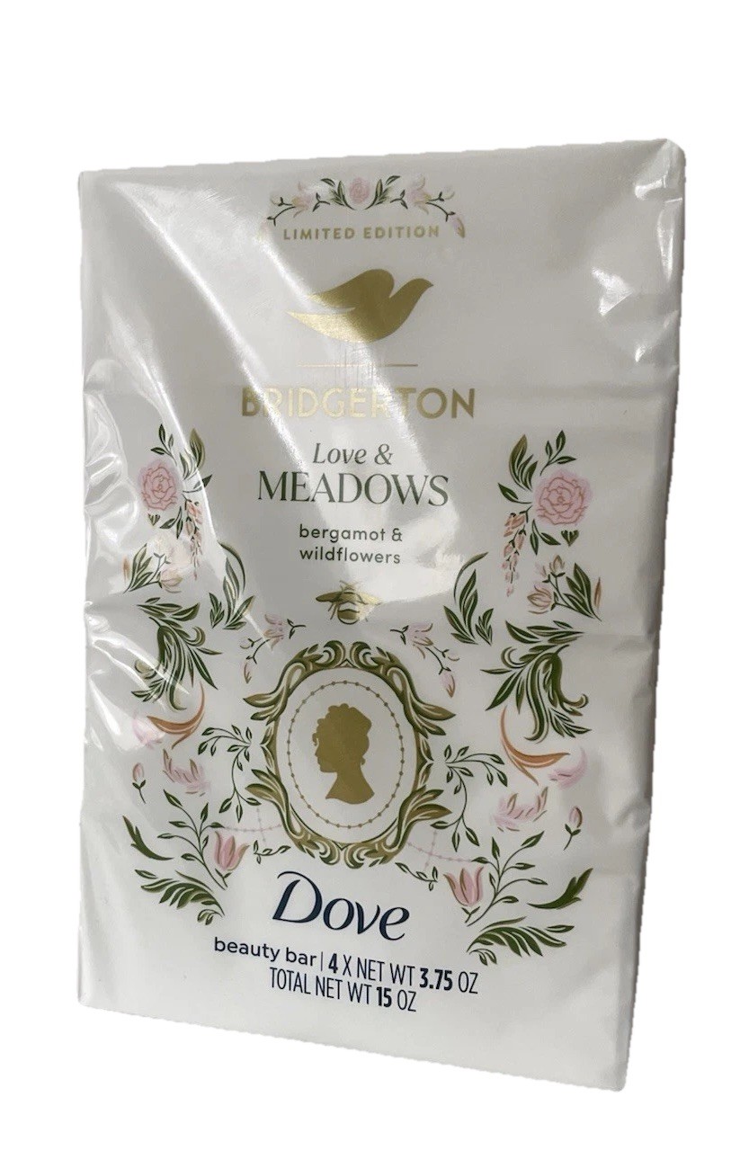 4 x Bridgerton Dove Love & Meadows Bergamot Wildflowers Beauty Bar Soap Soaps