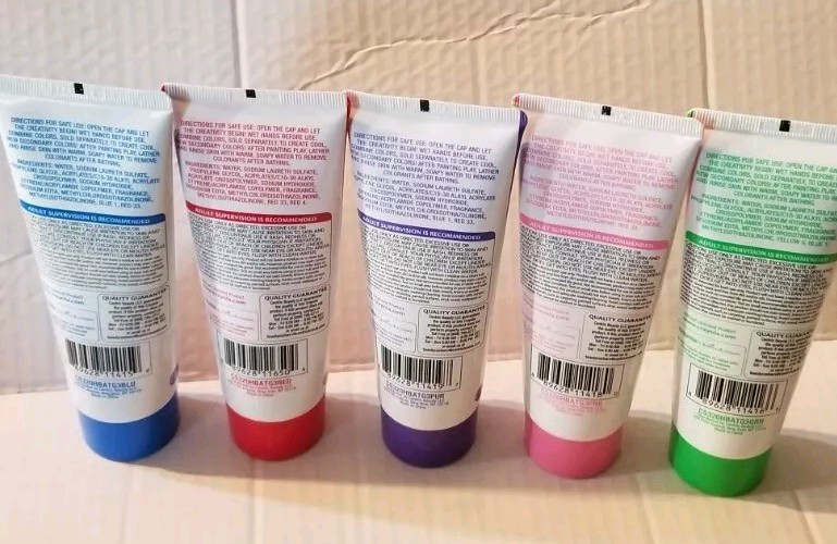 5PC SET: Crayola Bathtub Finger Paint Soap Kids 3oz: Blue Red Green Pink Purple