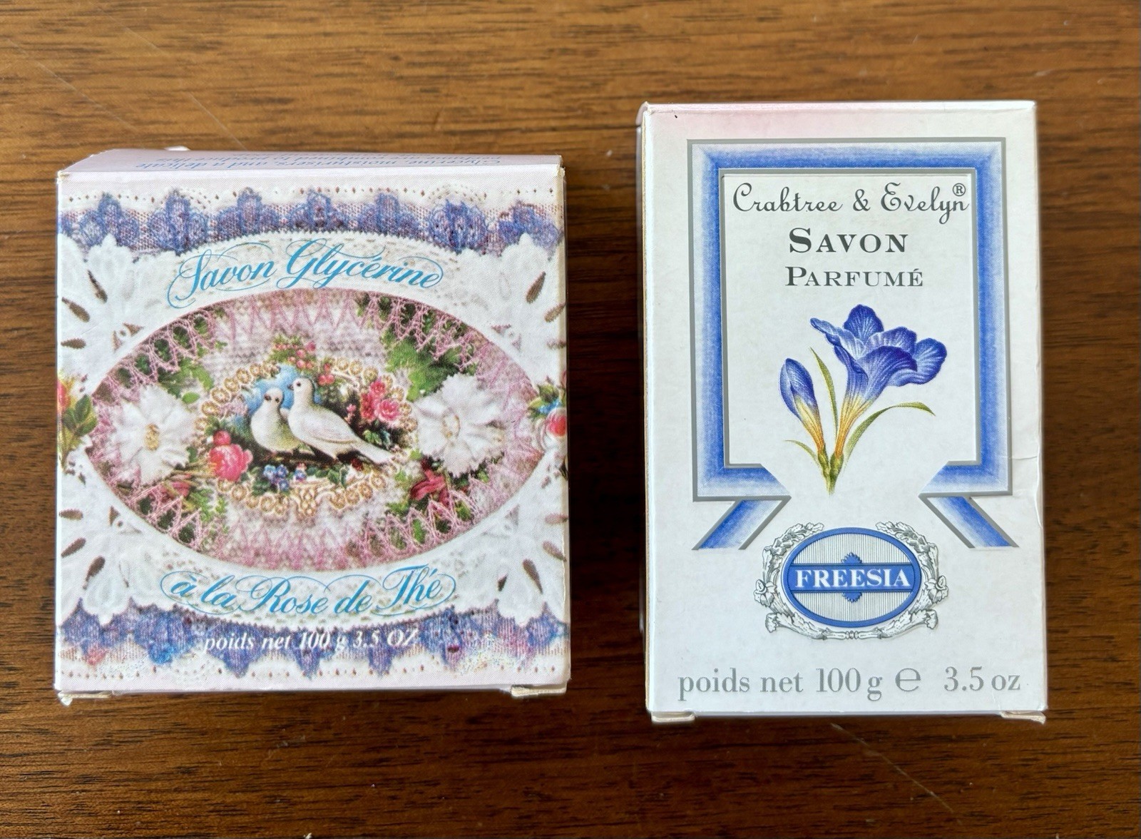 Crabtree & Evelyn 2 Bars Of Vintage Soap Bar Freesia & Tea Rose Glycerin