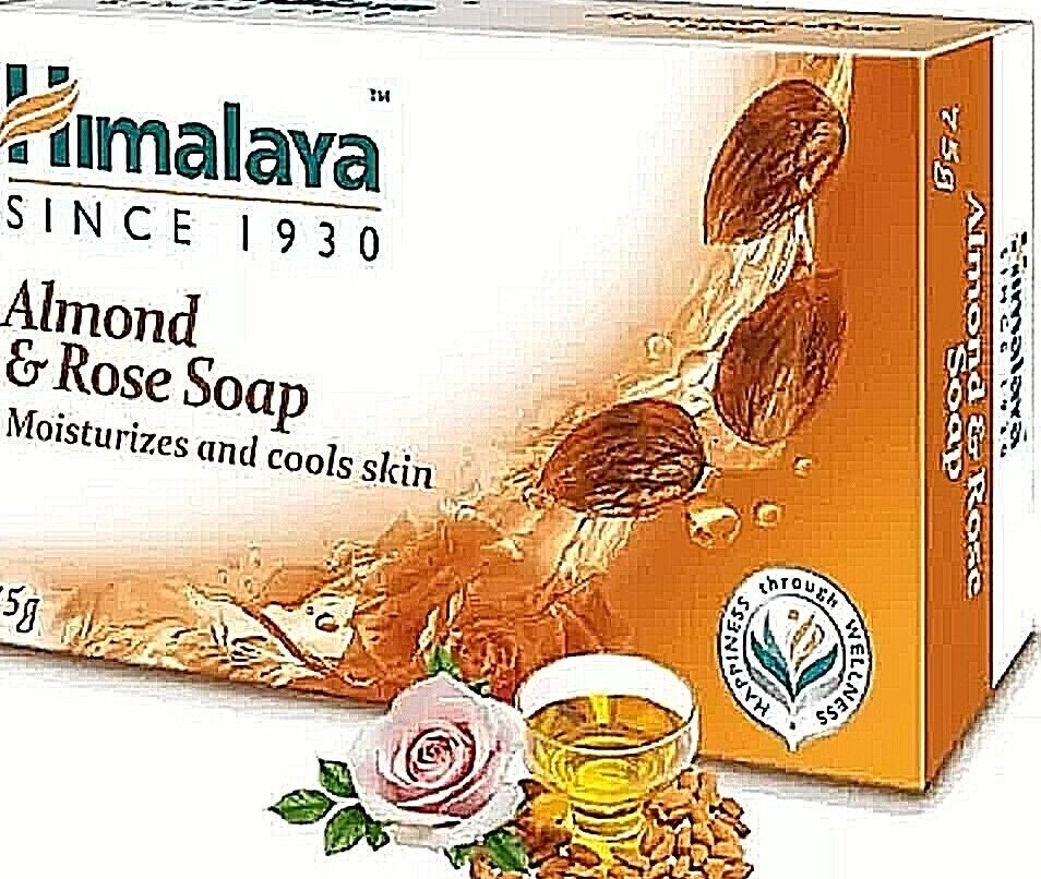 Himalaya Herbals Almond And Rose Soap For Soft And Natural Skin, 125g, SET OF 1