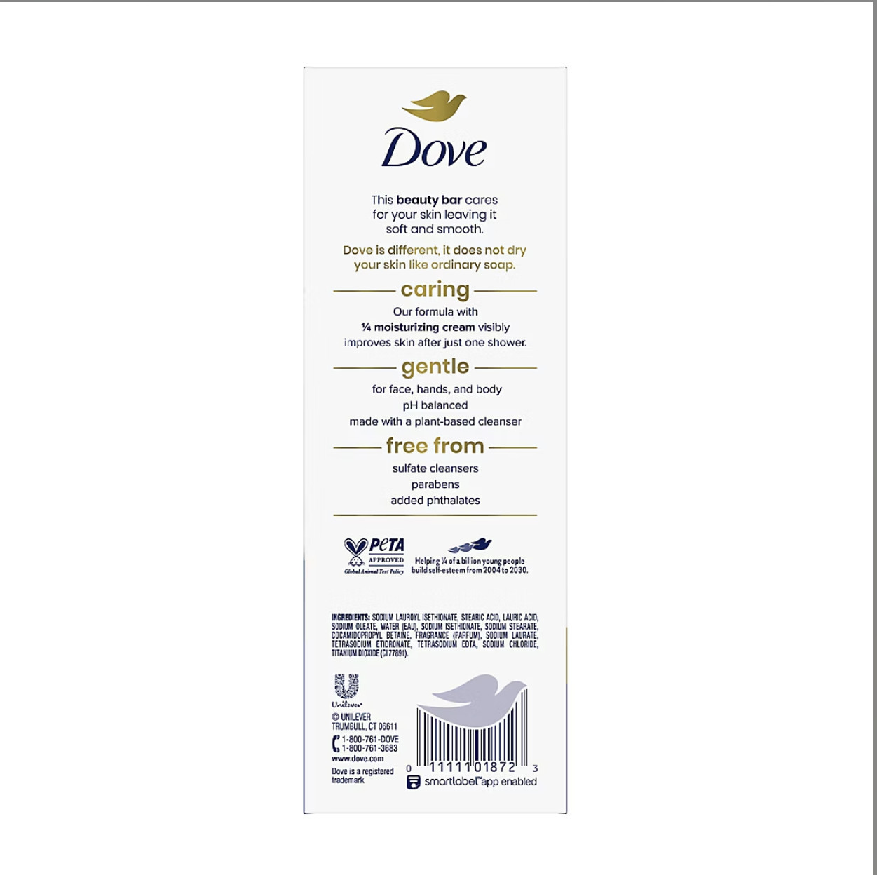 Dove Original Beauty Bar Soap 6 Pack 3.75 oz Moisturizing Cream Skin Cleanser