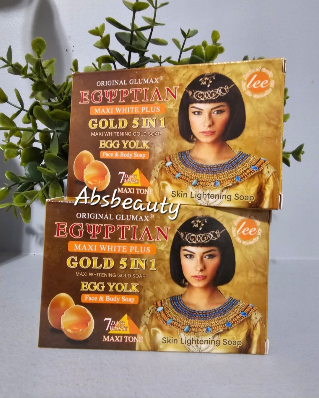 LEE Egyptian Maxi White Plus Gold Egg Yolk Whitening Face & Body Soap 160g. 1pc