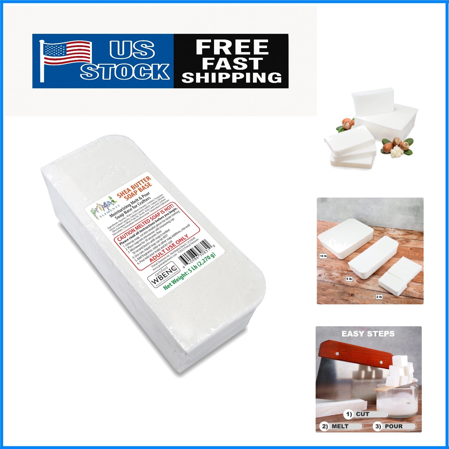 Craft Your Own Shea Butter Soaps – 5lb Melt and Pour Base – Easy to Use