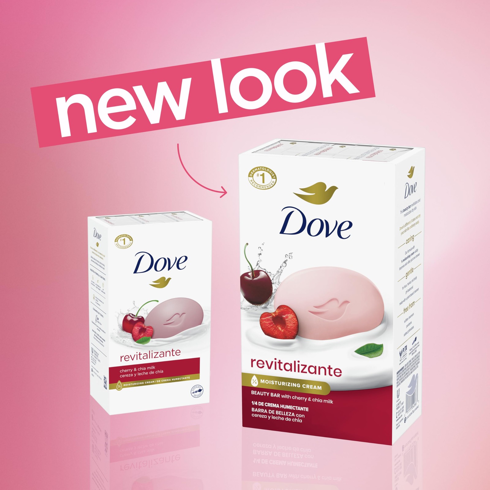 Dove Beauty Bar Soap Revitalizante Cherry & 3.75 Ounce (Pack of 6), White