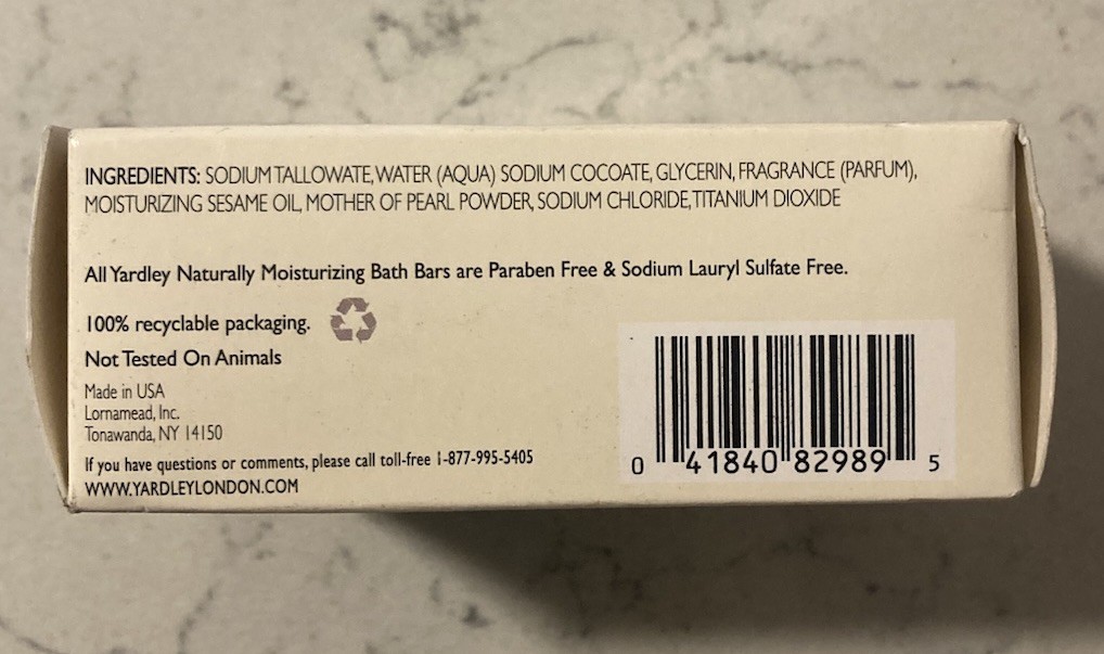 Yardley of London Jasmine Pearl Moisturizing Bath Bar Soaps Lot of 2