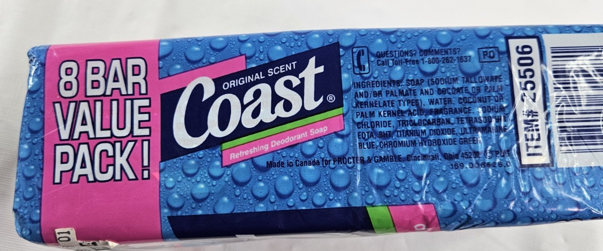 VTG Coast Deodorant Soap Bars Original Scent 1990’s Refreshing Deodorant 8 Bars