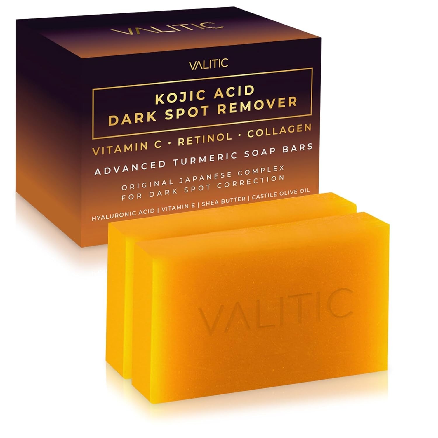 Dark Spot Remover Soap Bars Vitamin C Retinol Collagen Turmeric Skin Care