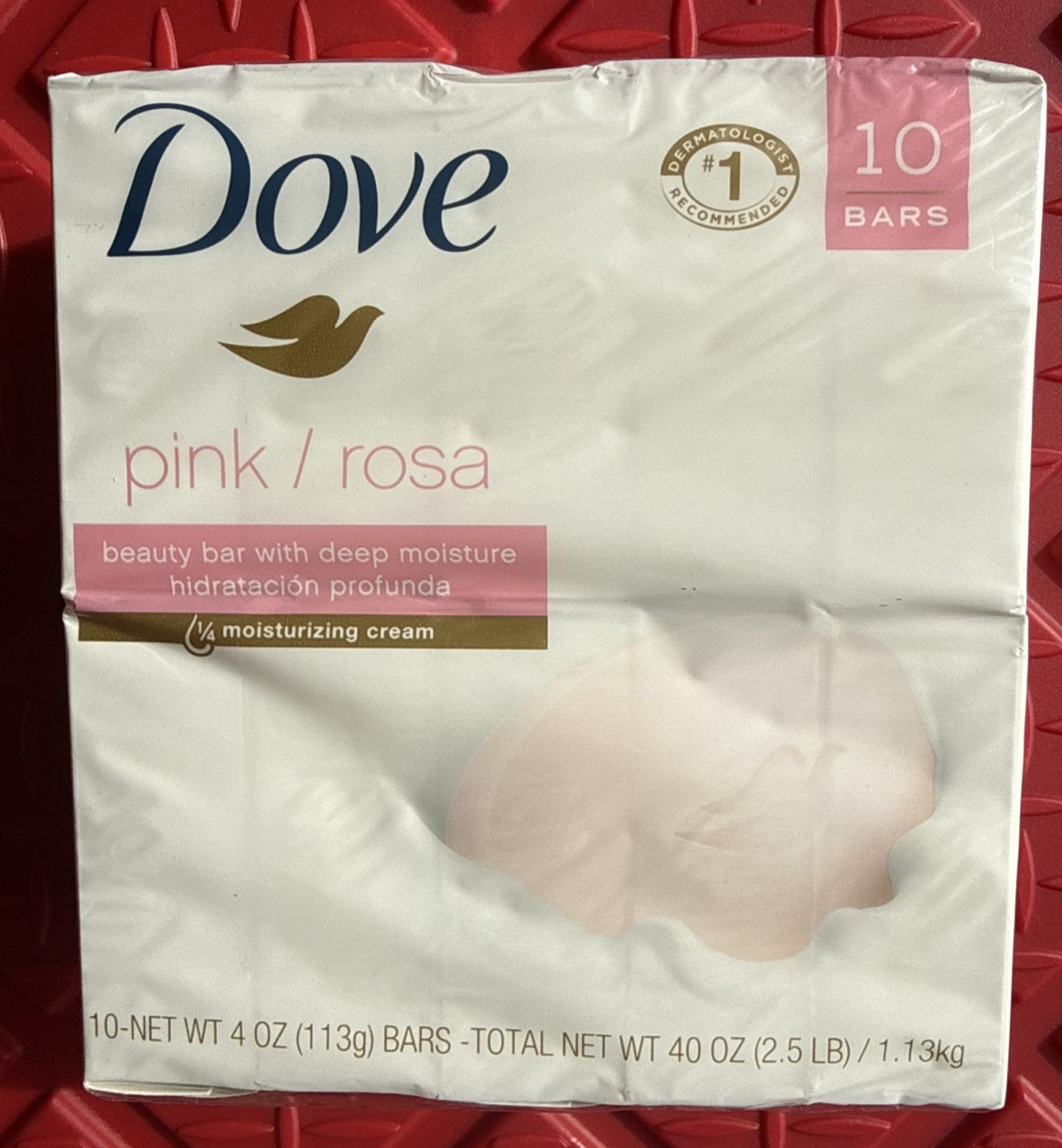 42 BARS WOMEN’S 4 oz DOVE BAR PINK ROSA SOAP WITH MOISTURIZING CREAM