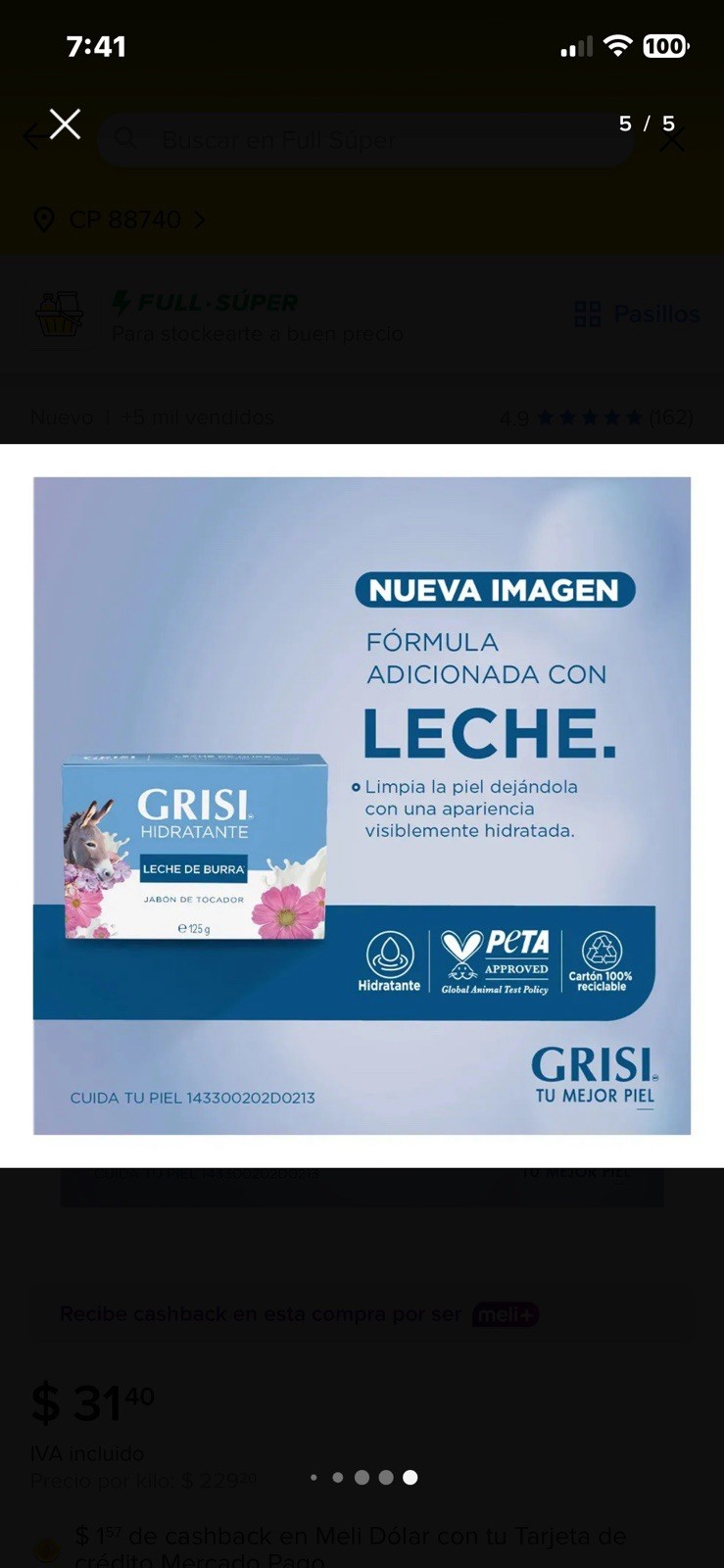 Grisi Hydrating Milk Body Bar Soap Animal CrueltyFree White Floral125g2 pack🇲🇽