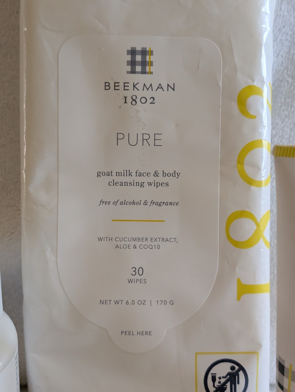Beekman 1802 Pure Goat Milk Set of 3 Cleansing Wipes 30 ct. Body Cream, Lotion