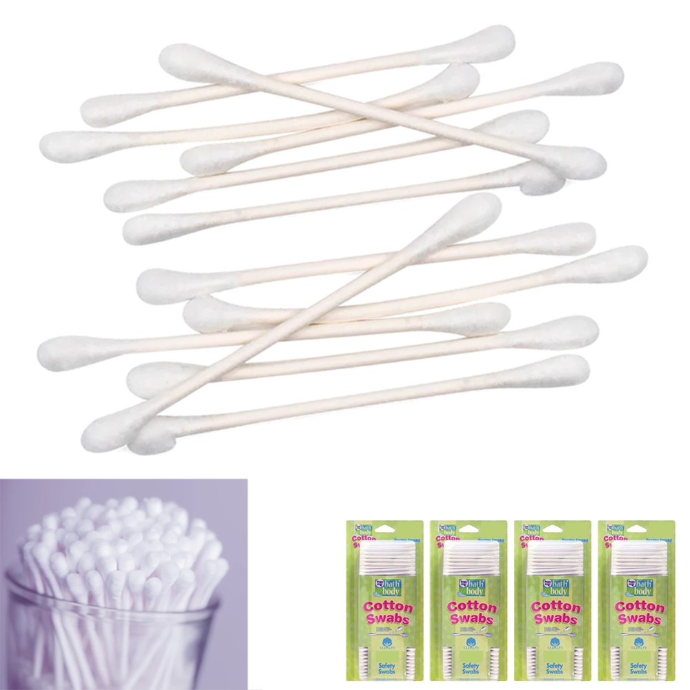 2200 Ct Cotton Swabs Double Tipped Applicator Q Tip Ear Wax Makeup Remover