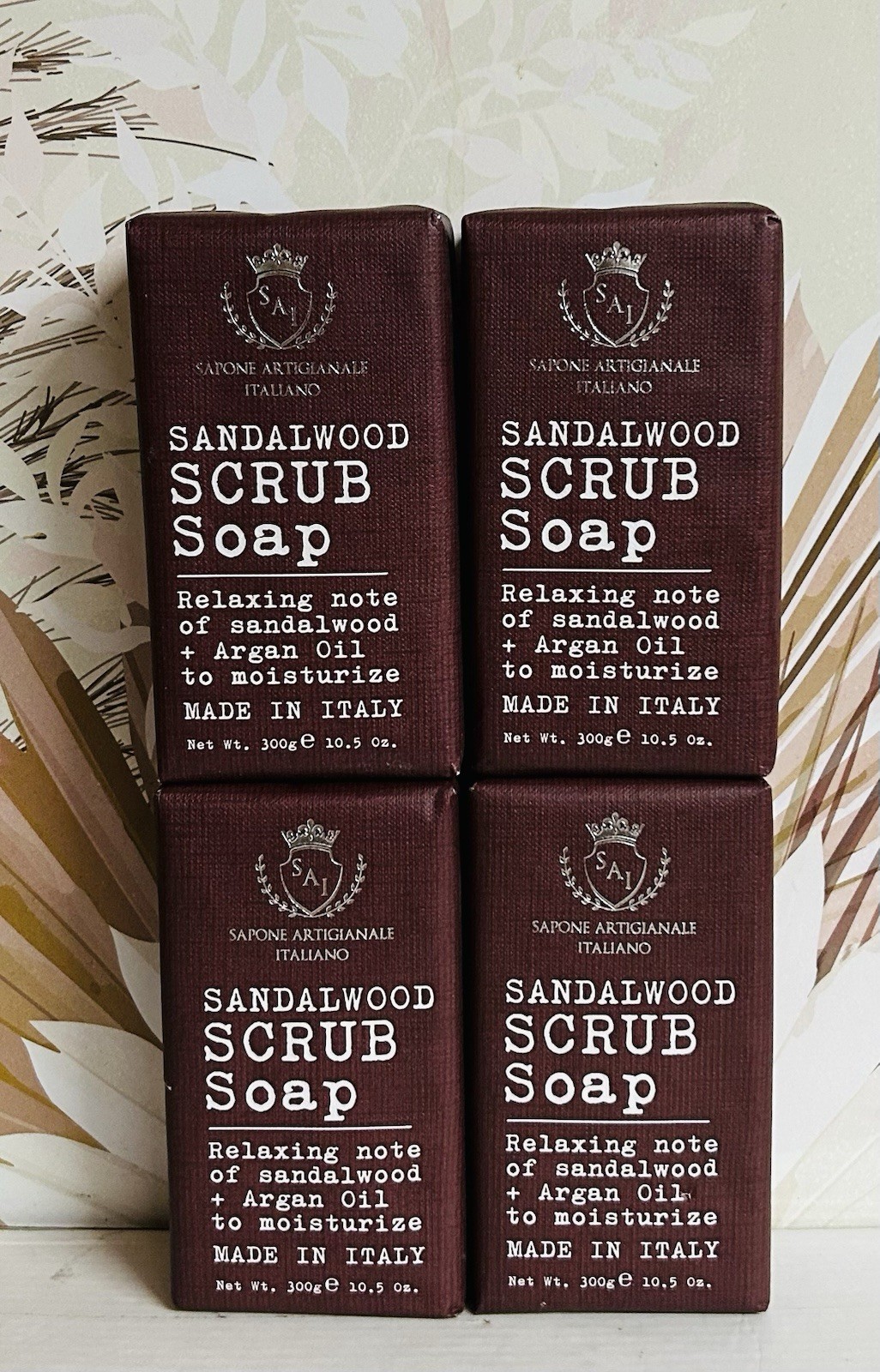 4-Pack Saponificio ~ Sandalwood Scrub Soap 10.5 oz Each