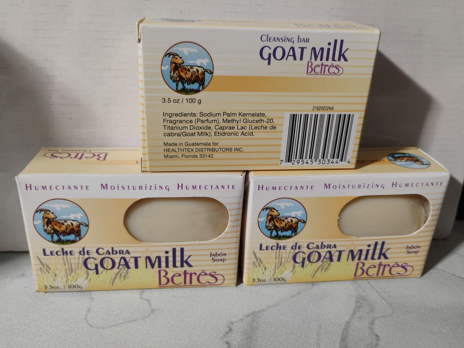 Goat Milk Moisturizer Cleansing Bar Soap Betres ( 3 Pack )