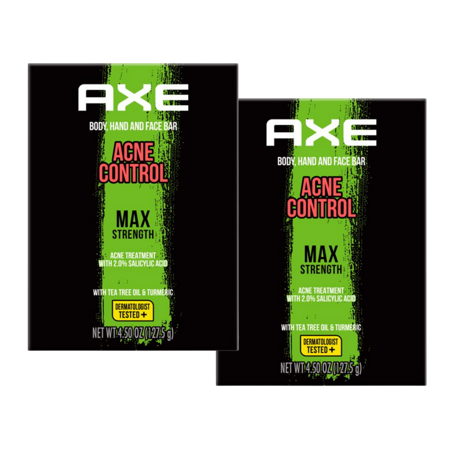 Axe Body, Hand and Face Soap Bar, Acne Control Treatment, 2-Pack of 4.5 Oz Ea