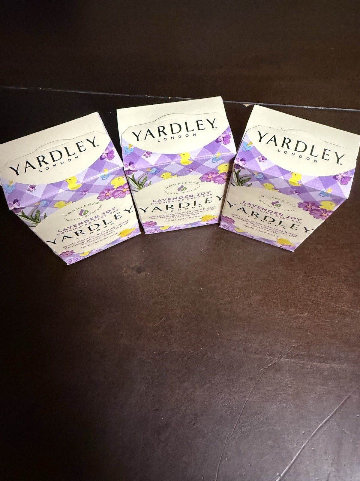 Yardley London Lavender Joy 3 Pack Nourishing Gentle Soap Bath Bars 4.25oz New