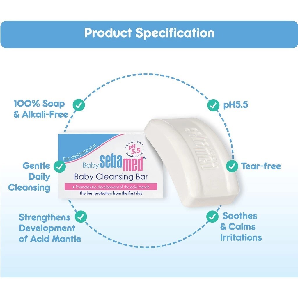 Sebamed Baby Cleansing Bar Soap 100 gm Malaysia Original x 1