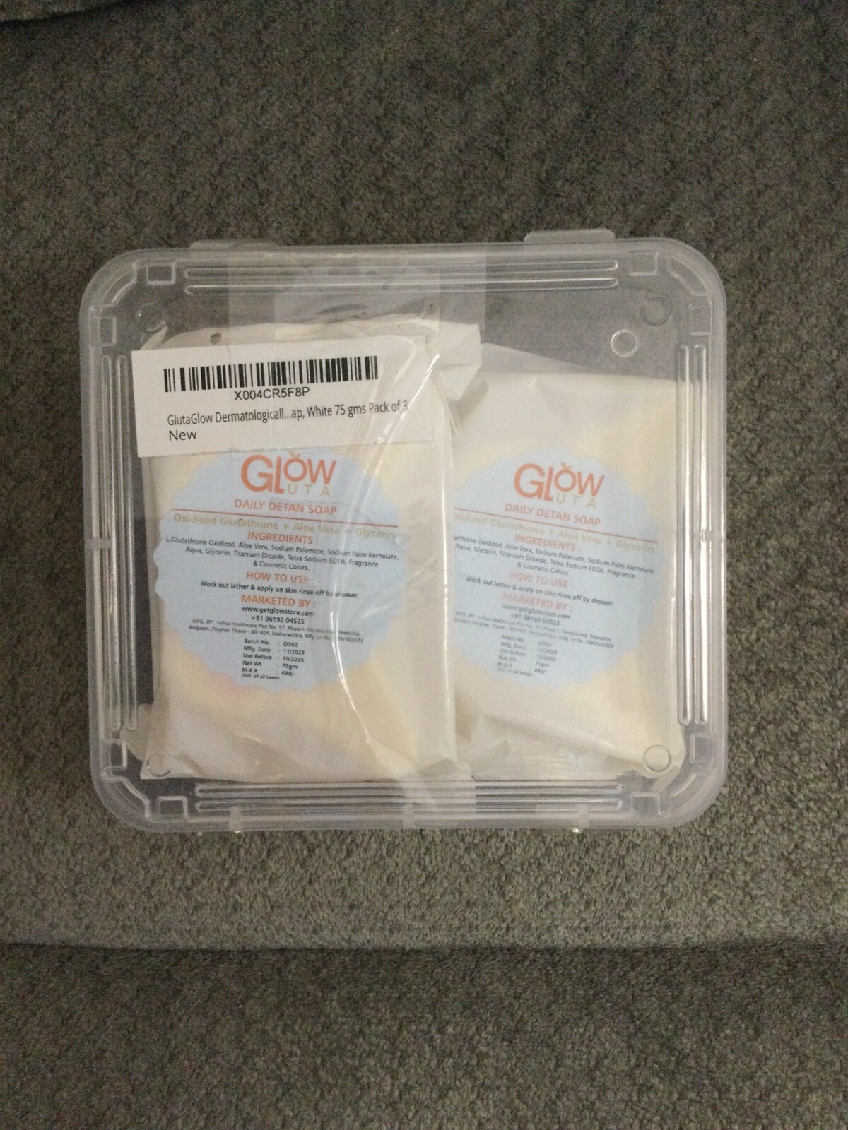 New GlutaGlow Daily Detan Soap, White, 75 Gms, Pack Of 3 Bars