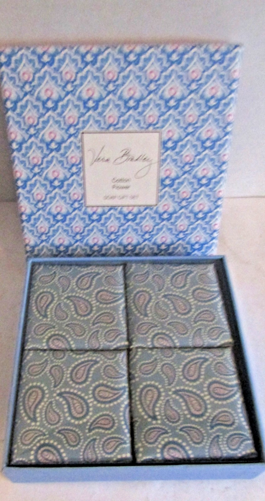 VERA BRADLEY COTTON FLOWER 4 PIECE SOAP SET 14 OZ. IN GIFT BOX BRAND NEW