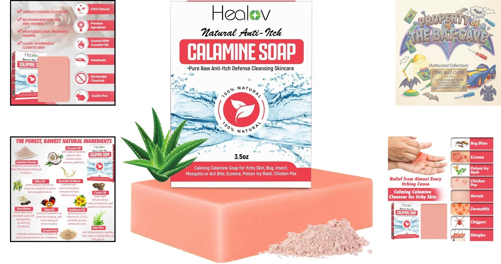Calamine Soap Bar – Natural Itch Relief for Eczema & Insect Bites, 4oz