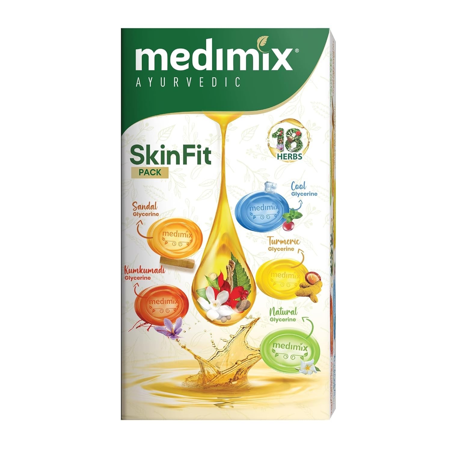 Medimix Ayurvedic Skinfit Bathing Soap 125g x 5 Natural Herbal Body Care