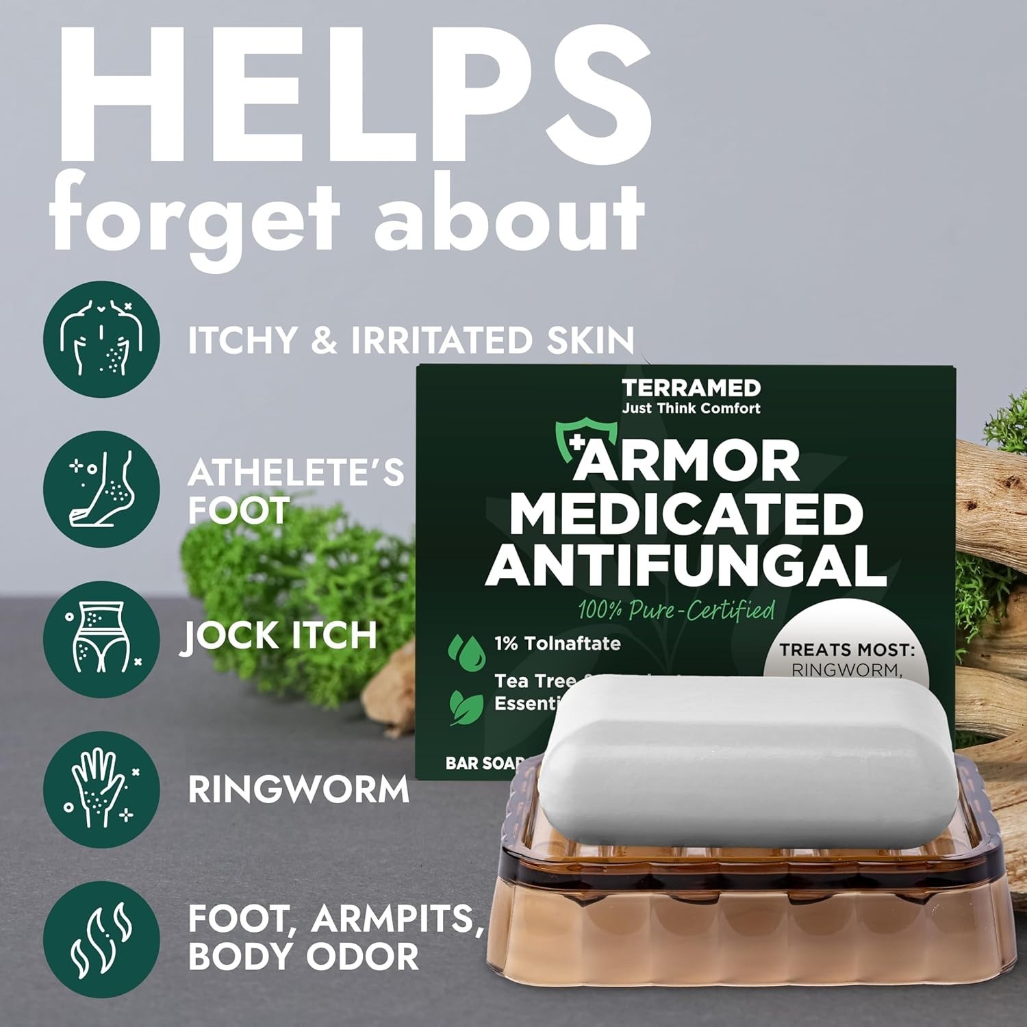 Tolnaftate Medicated Soap 2-Pack | Jock Itch, Ringworm & Athlete’s Foot Solution