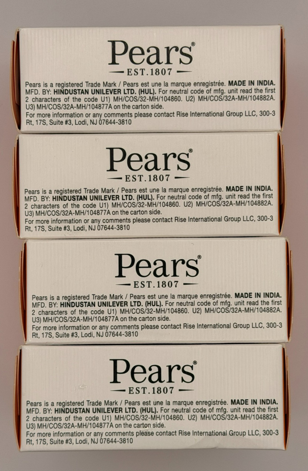 Pears Transparent Soap 3.53 oz Lot of 4 Pure & Gentle Plant Oils Bar Soap New