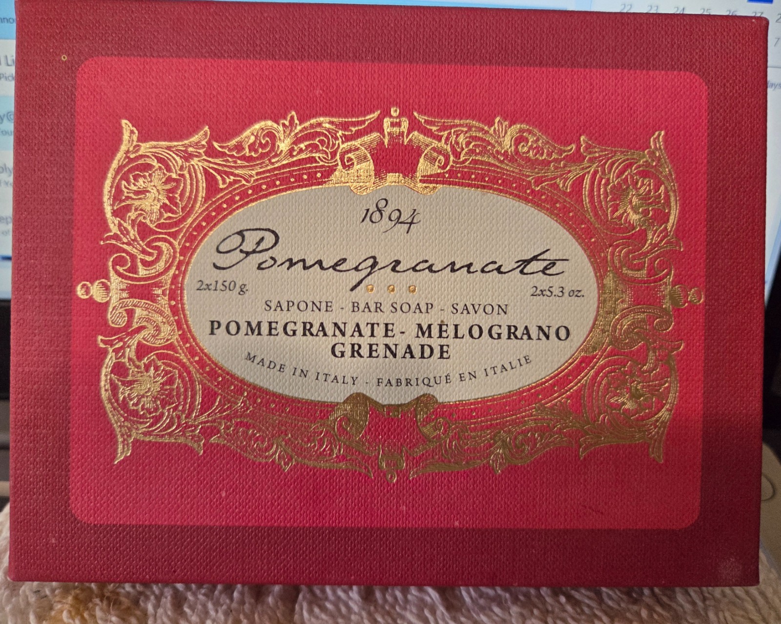 SAPONERIE MARIO FISSI POMEGRANATE HAND SOAP SET WITH 2 SOAPS 150g (5.3 oz) EACH