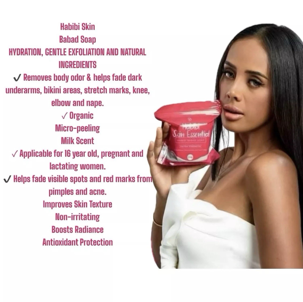 Habibi Skin Essential BABAD SOAP + Instant Whitening Lotion SPF70