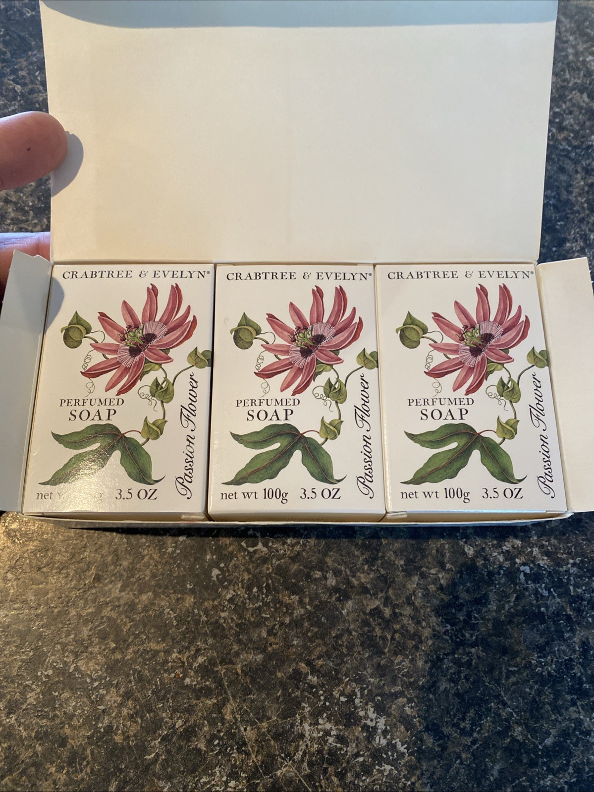 Crabtree & Evelyn Passion Flower Perfumed Soap Bars 3.5 Oz Each