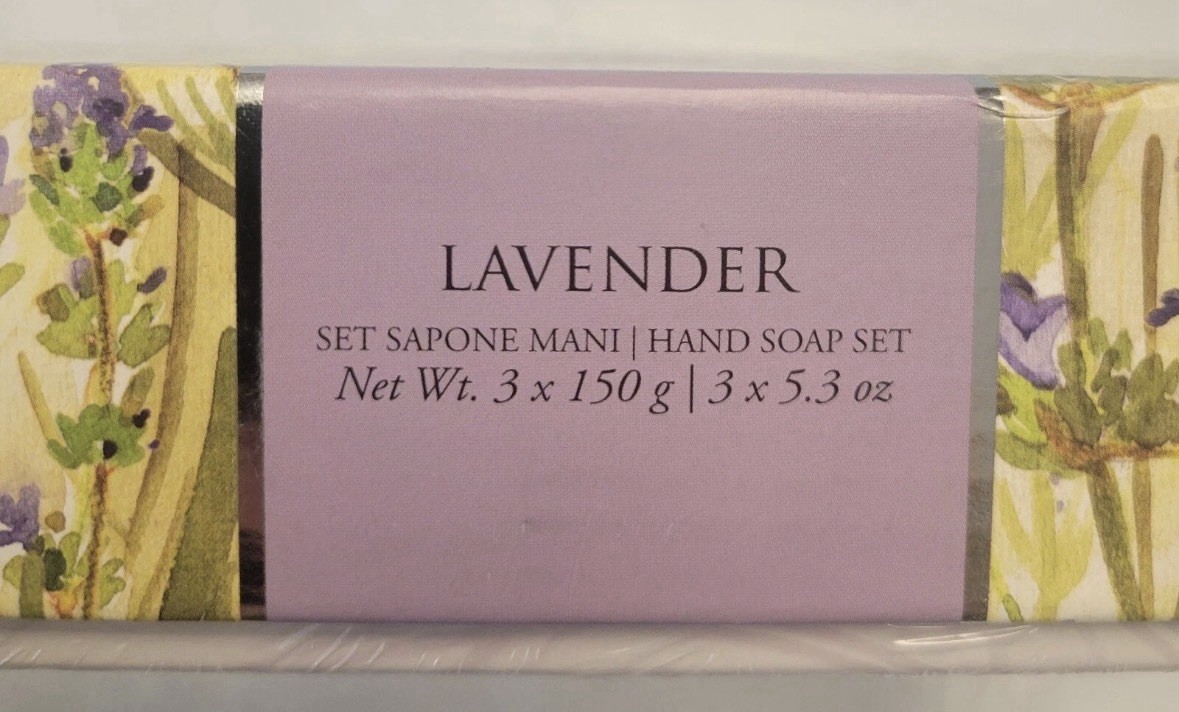 La Florentina Lavender Soap ITALY 3 X 5.3 Ounce Bars Lavanda Tuscan Handmade