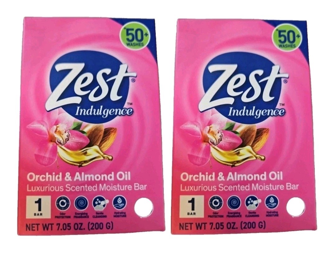 NEW! ZEST (2-BARS) 7.05 Oz. (200g) Bar ●ORCHID & ALMOND OIL● Moisture Bar🫧.