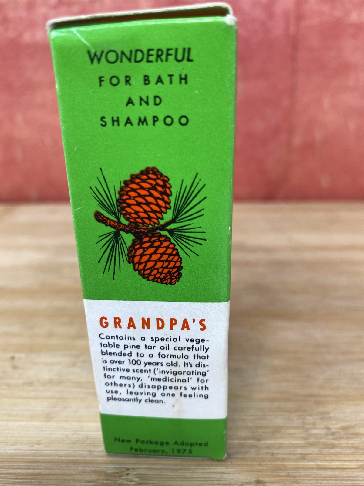 Vtg Grandpas Wonder Pine Tar Toilet Soap Bar 3.25oz~Made in USA~NIB NOS