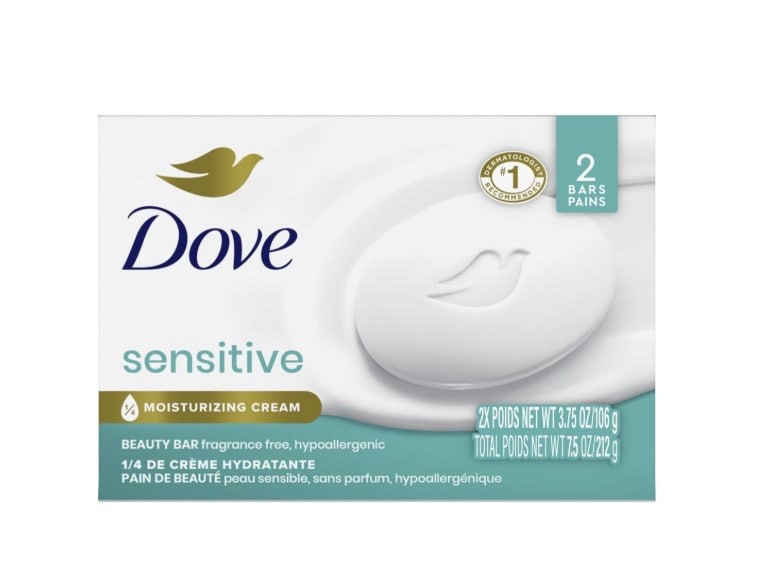 Beauty Bar Women’S Bath Soap Sensitive Skin, 3.75 Oz 2 Bars