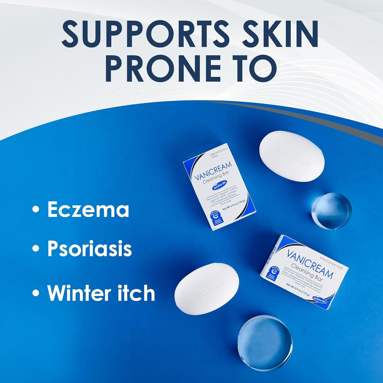 Vanicream Cleansing Bar | Fragrance, Gluten and Sulfate Free | for Sensitive Ski