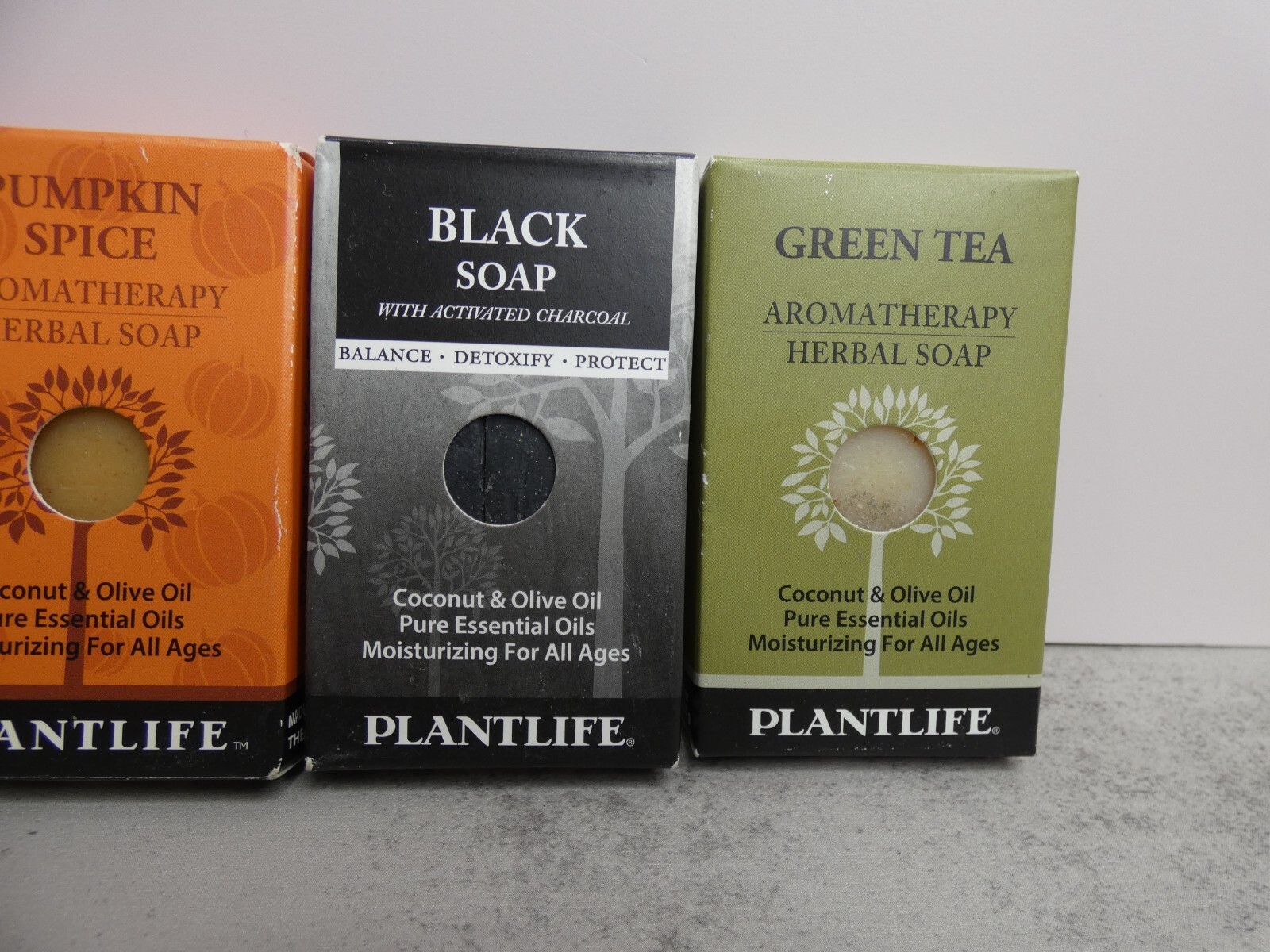 Plantlife Travel 4 Aromatherapy Herbal Soap 1 oz Pumpkin Rosemary Black Tea