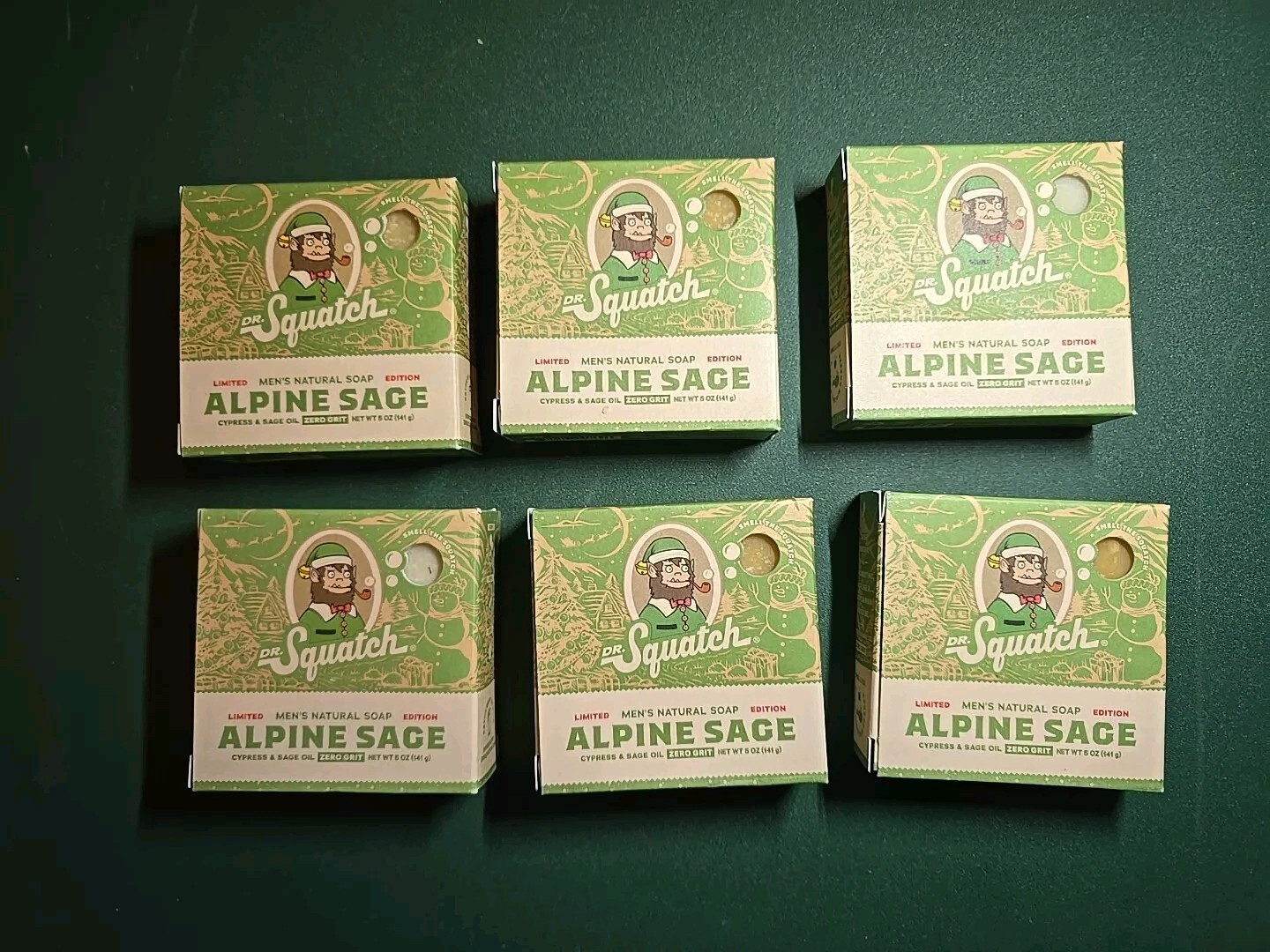 6X Dr Squatch Natural Soap Alpine Sage Mens 5 OZ Each Alpine Sage Limited Ed.