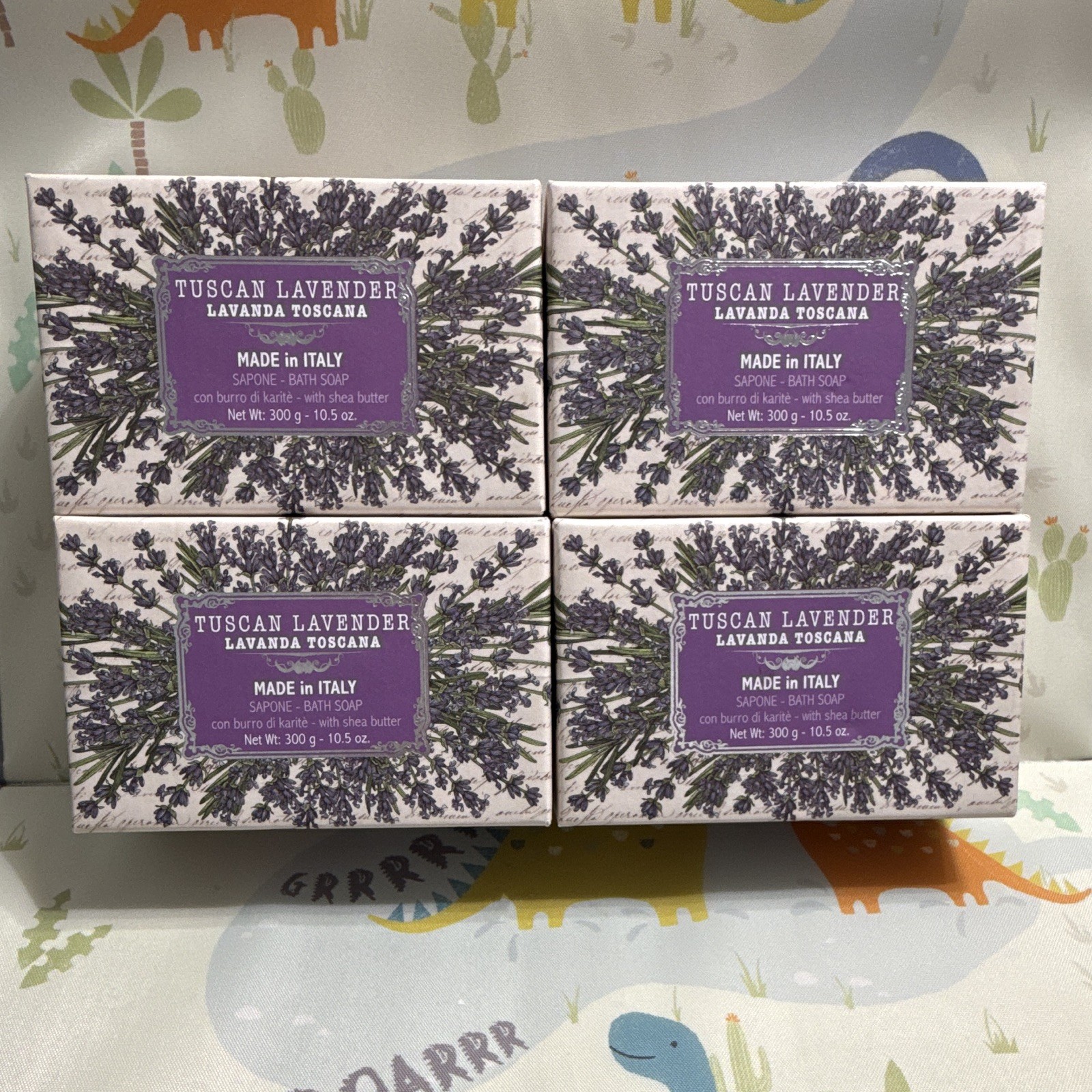 Indulge in Luxury: 4-Pack La Florentina Tuscan Lavender Shea Butter Soap 10.5 oz