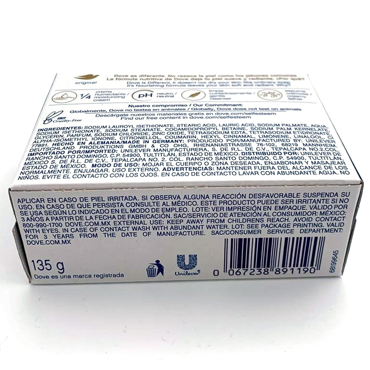 3-Pack Unscented Moisturizing Beauty Bar – 1/4 Cream for Luxurious Skin Care