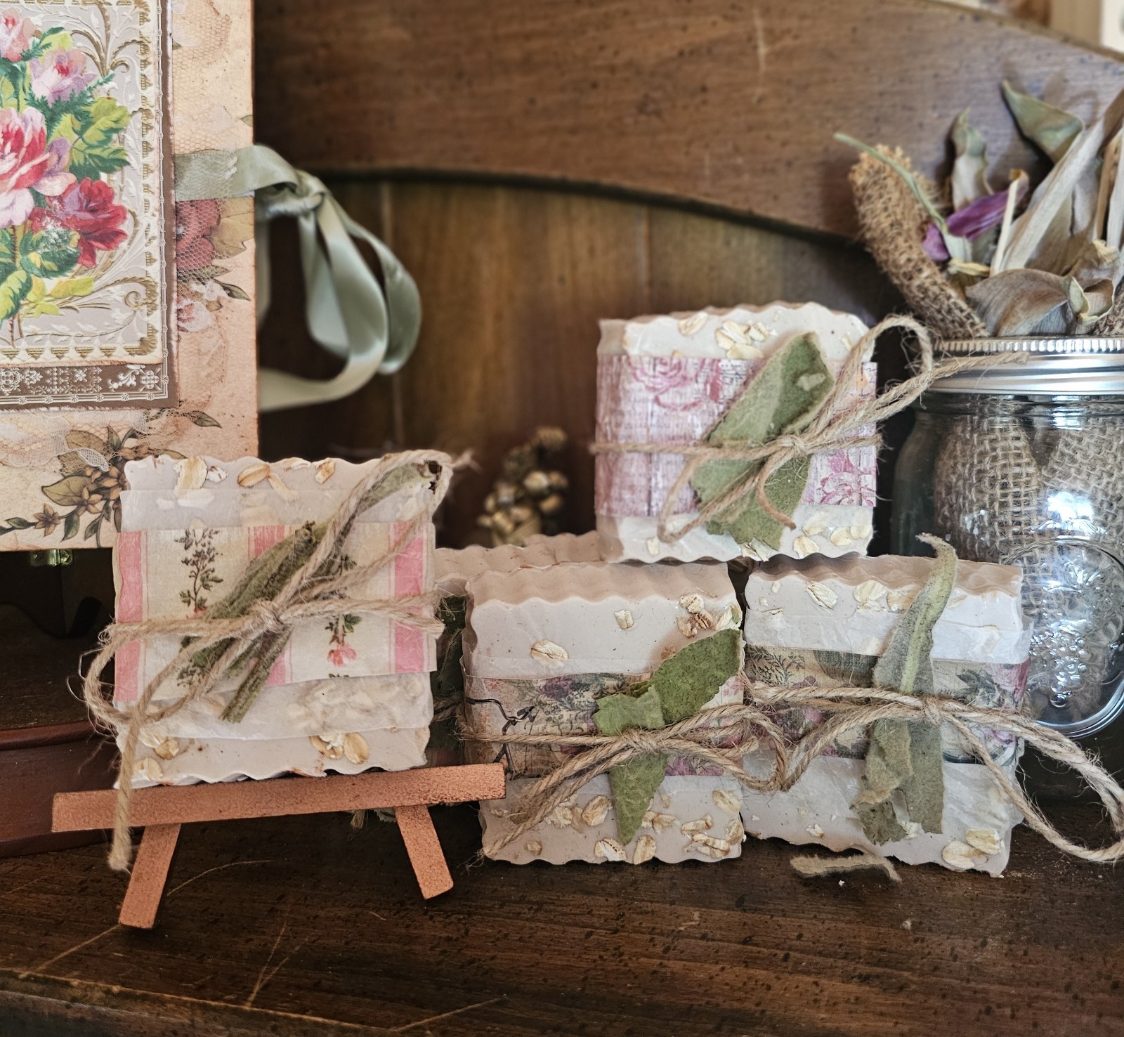 Aloe & Oat Goat Milk Soap, Handmade, Homestead, Rustic, Vitamin E, Raw Honey