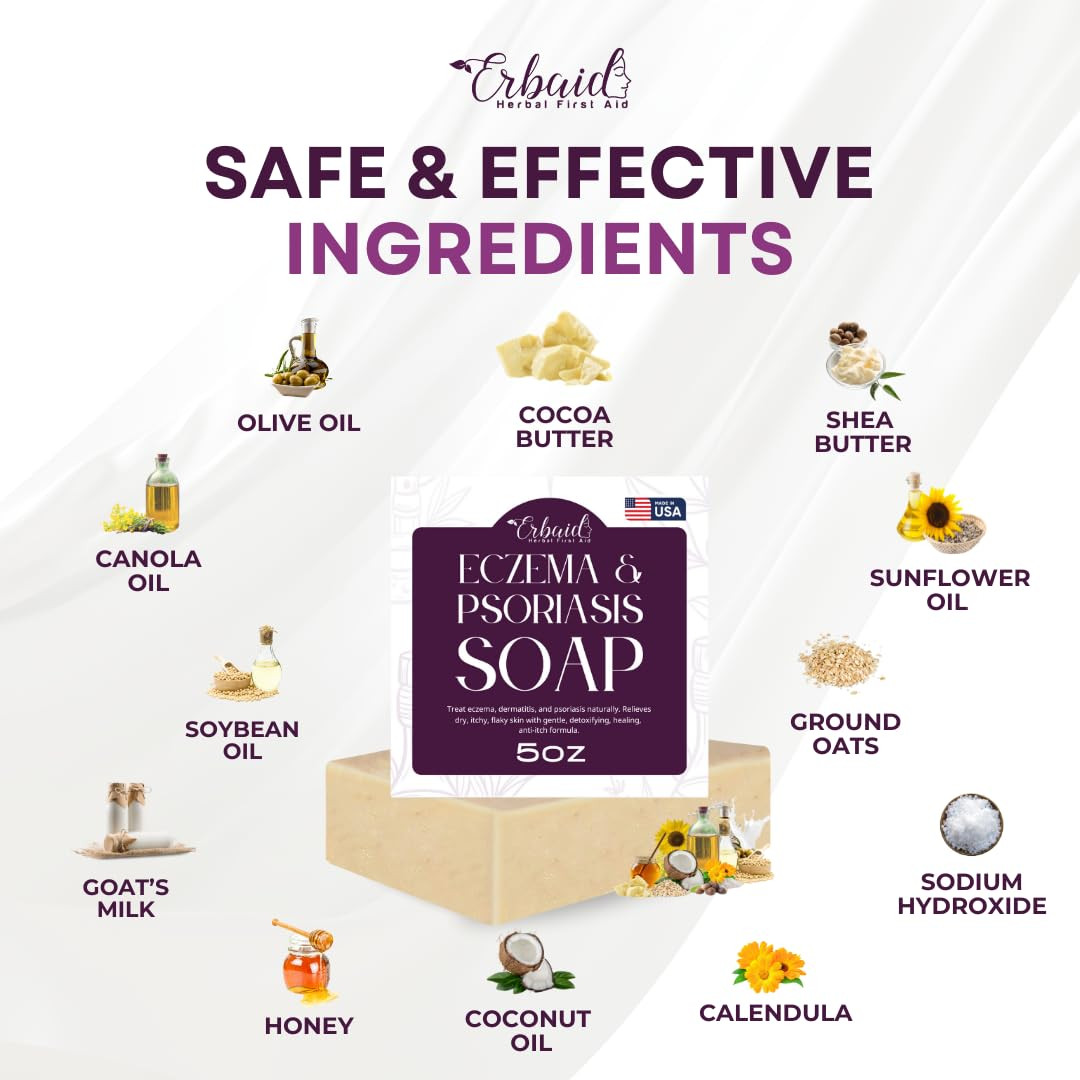 Eczema Soap Bar for Face and Body – All Natural Dermatitis, Psoriasis Treatment