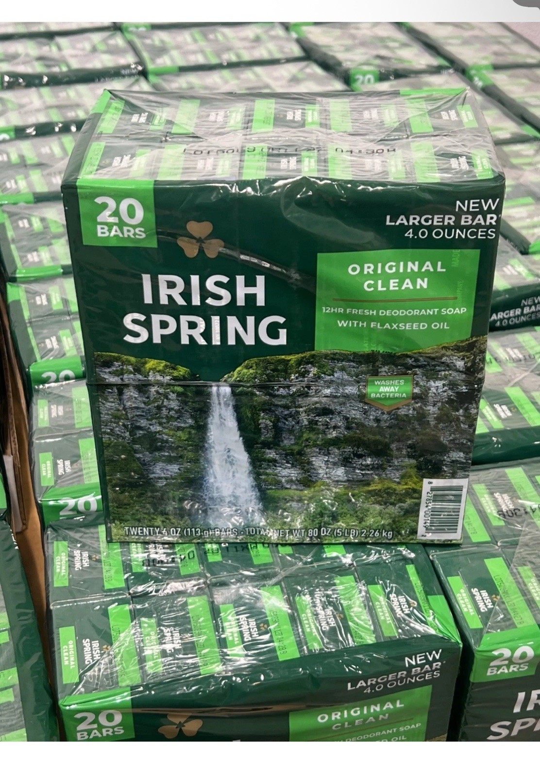 Irish Spring Deodorant Bar Soap, Original Clean, 4ounce( 20-count ) Free Gift