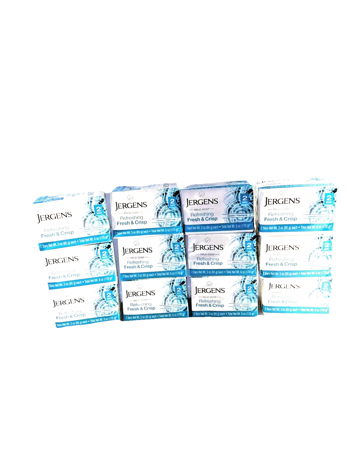 Jergens Mild Soap – Refreshing Pure And Light 12 PK 24 Bars Total 3 Oz ea. MILD